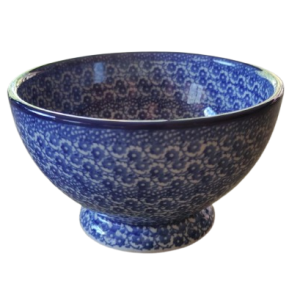 206- Bunzlau Kom op voet 14.5cm MidnightBlue 2546x Maria Starzyk